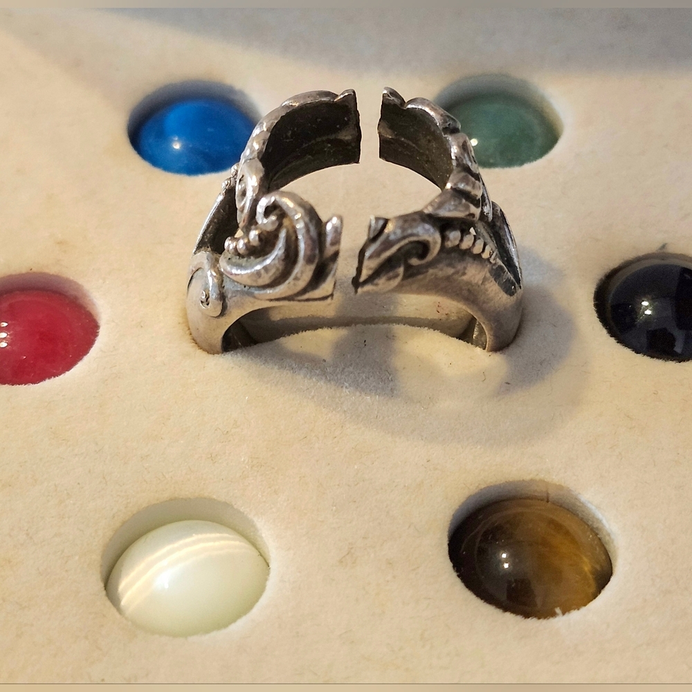 925 Sterling Silver Interchangeable Ring With Gem… - image 3